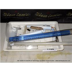 TRAY: MISCELLANEOUS LABWARE-RULERS, THERMOMETERS