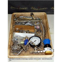 TRAY: MISCELLANEOUS LAB HARDWARE, COLE PARMER MASTERFLEX 7016, ASHCROFT GAUGE