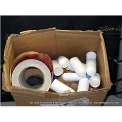BOX: MISCELLANEOUS LAB HARDWARE-TAPE, RUBBERBANDS