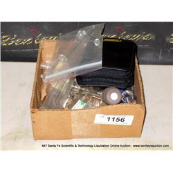 BOX: MISCELLANEOUS GLASSWARE-TUBES, STOPPERS