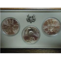 1984 P/D/S OLYMPIC 3 SILVER DOLLAR SET UNC