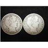 Image 1 : 1912-D & 15-D BARBER HALF DOLLARS BOTH VERY GOODS