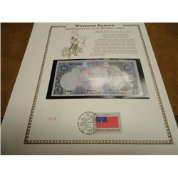 WESTERN SAMOA $2 CRISP UNC CURRENCY & STAMP SET