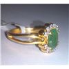 Image 2 : 4.140g Ring Made in 18kt 3.902g Gold, 0.11 Ctw Diamond, 1.08 Ctw Emerald
