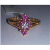 Image 1 : 4.060g Ring Made in 18kt 3.906g Gold, 0.12 Ctw Diamond, 0.65 Ctw Ruby