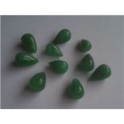 Natural African Emerald Beryl 45.20 Ct Pear Shape Drilled Cabochons Stone