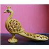 Image 1 : Decorative Wooden Peacock Statue Size: 3 inches