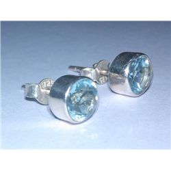 1.760g Earring of Blue Topaz Sterling 925 Silver