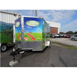 2014 Covered Wagon 7' x 14' x 6'  V-Nose S/A Enclosed Trlr. W/Ramp & Side Door