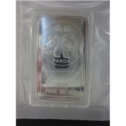 .999 Fine Silver "Panda Bears" collector's bar