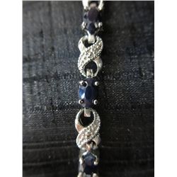 6+ CTW blue sapphire & diamond Infinity bracelet