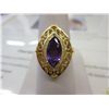Image 1 : Sterling Silver & gold amethyst ring