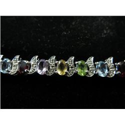 Ladies' multi gemstone & diamond bracelet