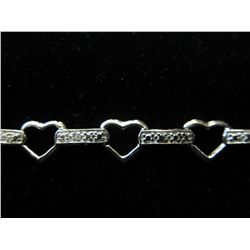 .925 Heart link diamond bracelet
