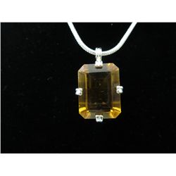 Sterling silver citrine solitaire pendant set