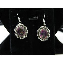 Brand new pair of silver mystic topaz earrings