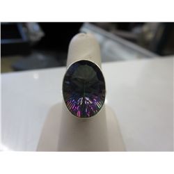 Beautiful 10+ CT oval mystic topaz solitaire ring