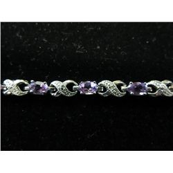 Amethyst & Diamond infinity bracelet