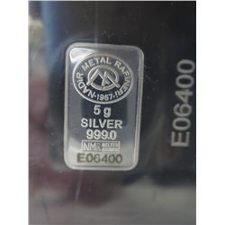 5 Gram solid silver collector's bar
