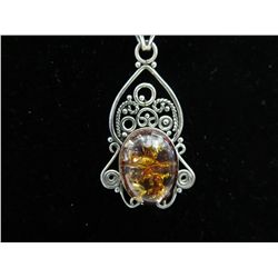 .925 Silver & Baltic Amber necklace set