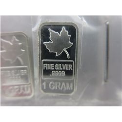 4 x .9999 Fine Silver Canada Maple Leaf bars