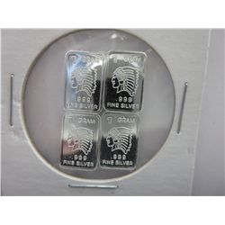 4 x .999 Fine Silver Investor bars