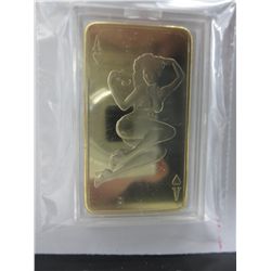 Ace of hearts Pin Up Girl - gold clad bar
