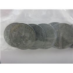 10 x Old Nazi Germany Eagle & Swastika zinc coins