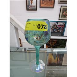 Signed/Hand blown wine glass - Arte Vargas