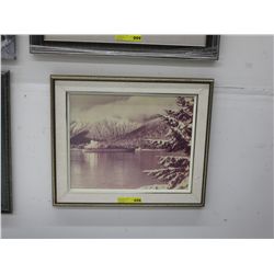 Vintage photographic print of a ship
