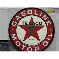 23" dia round tin Texaco sign