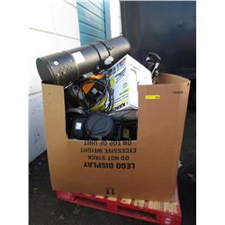 Skid of pressure washers and mowers