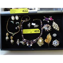 Collection of rhinestone & costume jewelry
