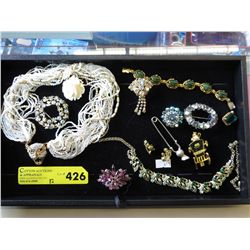 Collection of rhinestone & costume jewelry