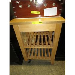 Pine rolling kitchen island