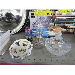 6 China, crystal & silver plate items