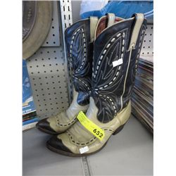 Leather cowboy boots, used.