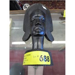 Carved wood African bust.
