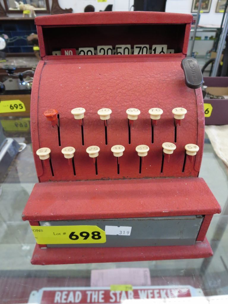 Vintage tin toy cash register