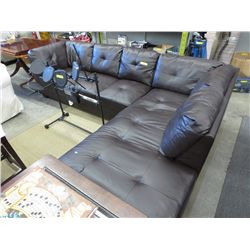 NEW-Brown bonded leather sectional
