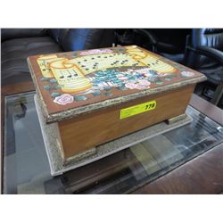 Decorated wooden keepsake box