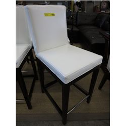 NEW - White leather counter height chair