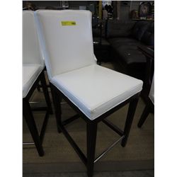 NEW  - White leather counter height chair