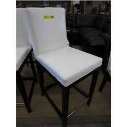 NEW - White leather counter height chair