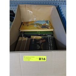 Box of hardcover books, some vintage