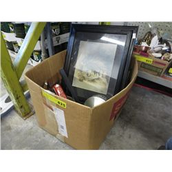 Box of decorative & household items