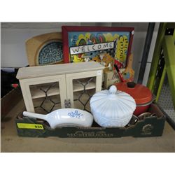 Box of household items & misc.