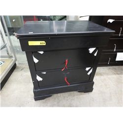 NEW-Black bedside table with 2 drawers