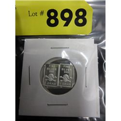 4x .999 silver 1 gram bars - Skull & Crossbones