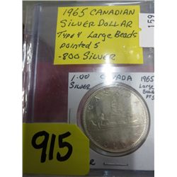 1965 CDN silver dollar - .800 Silver